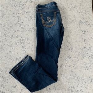 Seven7 Blue Boot Cut Jeans with Decorative Stitching